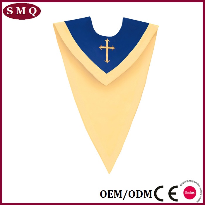 Royal Blue/Gold V-Neck Choir Stole