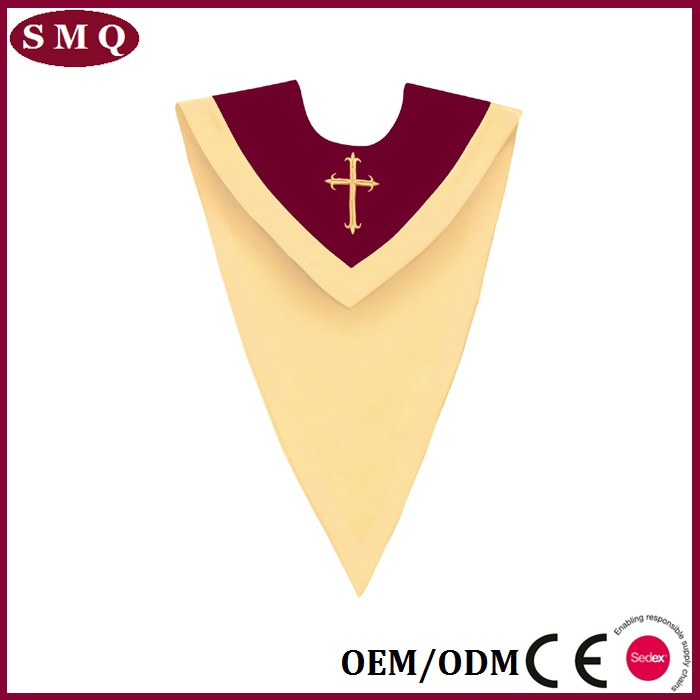 Maroon V-Neck Choir Stole