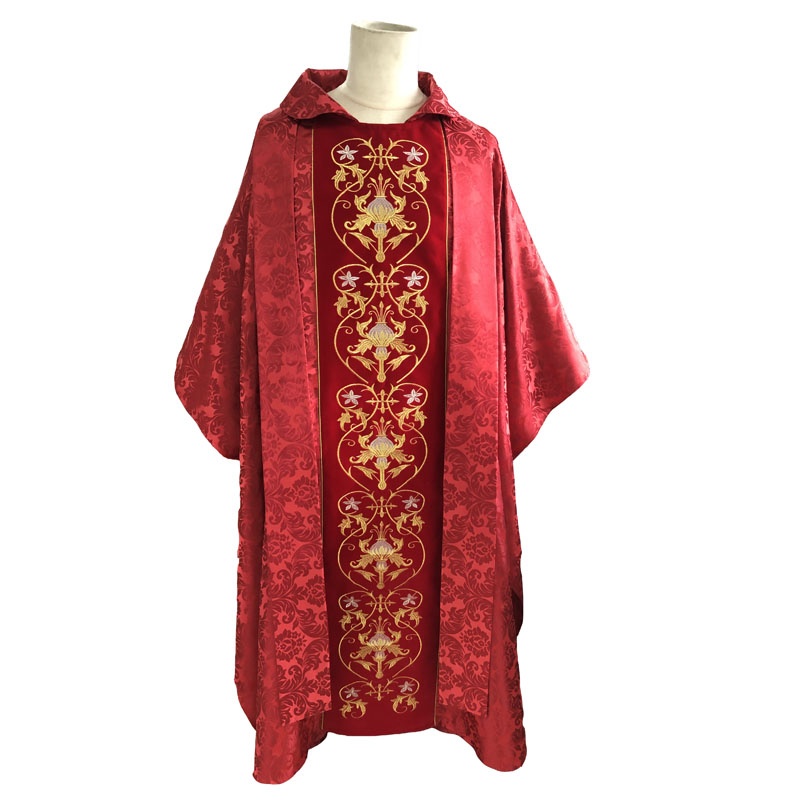 Red Jacquard Chasuble