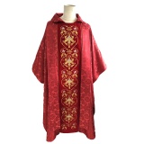 Red Jacquard Chasuble